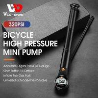 Portable High Pressure 320psi Bike Pump Schrader Valve with Gauge for Fork Rear Suspension Shock Absorber Mountain Bike