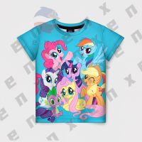 My Little Pony Girls Kids Shirts Fashionable 3D Printing Short Sleeved 3-13 years cute pony T Shirt