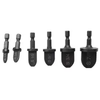 6 Pcs Hex Handle Air Conditioner HVAC Tools Multifunction Manual Bearing Steel Swaging Tool Drill Bit Set