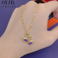 OYJR สร้อยคอแฟชั่น สร้อยคอจี้หงส์สแตนเลสทองชุบ 18k สร้อยคอสวยๆสำหรับผู้หญิง