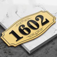 House Number Door Sign Plate  Custom-made Combination English 3D letters With  Digital Numbers acrylic Wall Stickers Decals