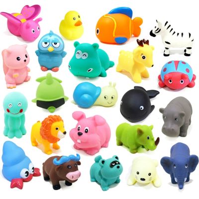 ☞◕ 1PCS Baby Bath Toys Soft Rubber Duck Squeeze Sound Float Animals Bathroom Swimming Water Toys for Children Boys Girls
