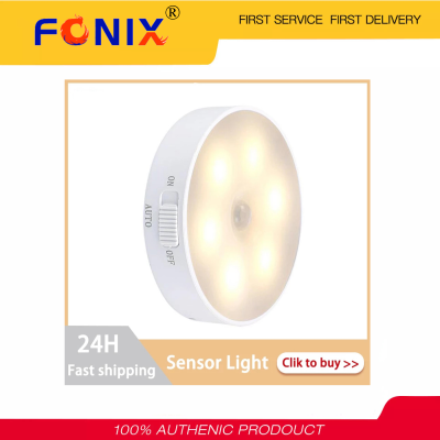 [พร้อมสต็อก] FONIXเซ็นเซอร์ตรวจจับการเคลื่อนไหวไฟ,6 LEDs PIRเซ็นเซอร์ตรวจจับการเคลื่อนไหวไฟกลางคืนAuto On/Offสำหรับห้องนอนอุปกรณ์ตกแต่งห้องนอนเครื่องตรวจจับแสงเครื่องตกแต่งฝาผนังโคมไฟบันไดตู้เสื้อผ้าทางเดินแสง