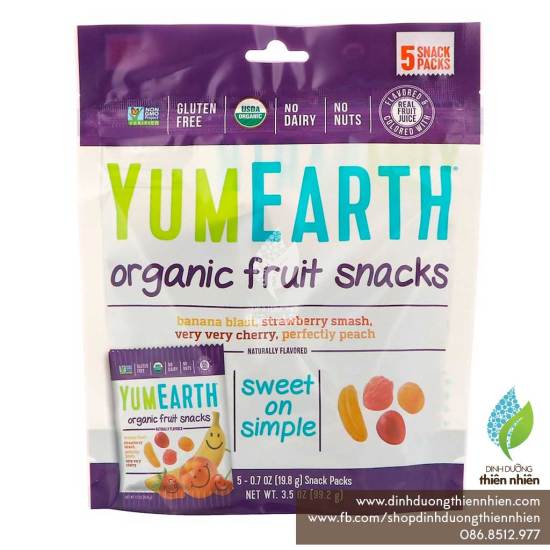 Hcmkẹo mềm trái cây hữu cơ yum earth organic fruits snack mix 2 loại 2 gói - ảnh sản phẩm 5
