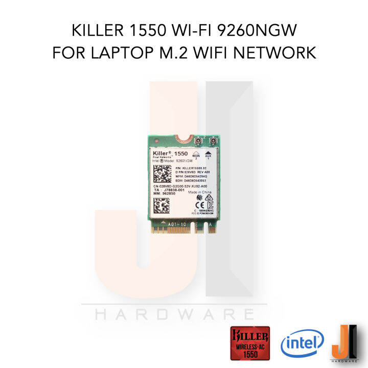 killer-1550-intel-wireless-ac-9260ngw-card-for-laptop-m-2-wifi-network-wireless-lan-bluetooth-v-5-1-dual-band-2-4ghz-5ghz-160mhz-speed-1-73-gbps-ของใหม่มีการรับประกัน