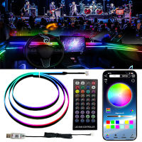 1 In 1 Universal รถ Ambient ไฟ LED ภายใน RGB Symphony บรรยากาศโคมไฟ USB APP รีโมทคอนลสำหรับ Tesla รุ่น3 Y S X