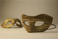 ? Golden Couple Men Women Half Face Mask Adult Fashion Simple Eye Mask Masquerade Live Dance Fake Mask