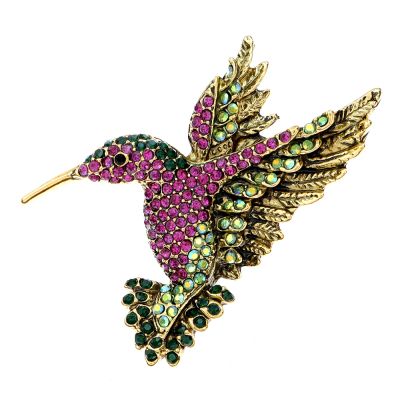 【YF】 CINDY XIANG Colorful Rhinestone Hummingbird Brooches for Pin Korea Fashion Accessories Coat Jewelry