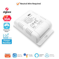 แผงควบคุมเบรกเกอร์สมาร์ทโฮม Tuya โมดูลสวิตช์อัจฉริยะ ZigBee WiFi 20A/30A เครื่องใช้ในบ้านมอนิเตอร์สำหรับ Alexa Google