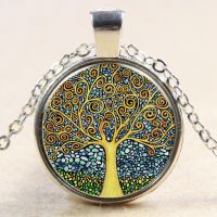 Tree of life pendant necklace photo glass cabochon bronze silver color chain necklace jewelry vintage women jewelry 1pc/lot