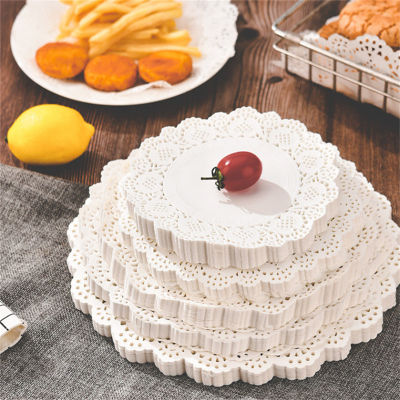 140Pcs/Set Lace Round Oval Paper Cake Placemat Craft Vintage Coasters Wedding Party Table Decoration Baking Tools