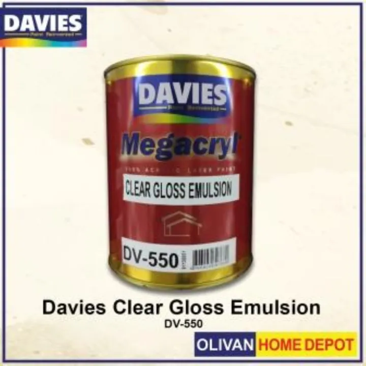 DAVIES Megacryl 100 Acrylic Latex Paint Clear Gloss Emulsion DV550
