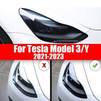 Front Headlamp Car Styling Sticker For Tesla Model 3 Y 2021-2023 Headlamps TPU Smoke Black Headlights Protector Film Accessories