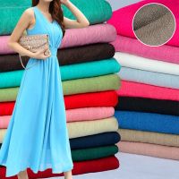 ▼ 50x150cm Solid Color Soft Linen Slub Cotton Fabric DIY Dress Robes Clothing Handmade Patchwork Fabric