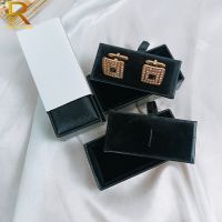 1pc Quality Mens Cufflinks Package Casket Black Leather Cufflinks Jewelry Storage Organizer Gift Box Case Holder