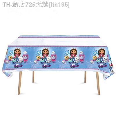 【CW】✕  108x180cm Gabby Dollhouse Cats Birthday Decoration Tablecloth Disposable Tableware Kids Supplies
