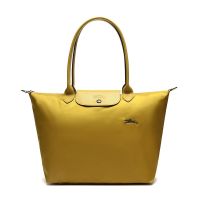 Longchamp Le Pliage ของแท้,1899/2605 619กระเป๋าทรงสี่เหลี่ยมมีหูหิ้วสะพายไหล่เกี๊ยวแบบพกพาสำหรับสุภาพสตรีขนาดกลางด้ามจับยาว