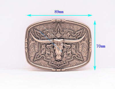 Vintage Silver Men S Western Design คาวบอย Biker Heavy Longhorn Bull Rodeo Leathercraft กางเกงยีนส์เข็มขัดหัวเข็มขัด Fit 40มม.