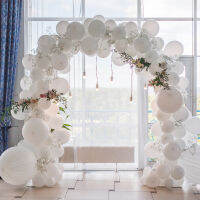 ซุ้มงานแต่งกลางแจ้ง ซุ้มลูกโป่งขนาดใหญ่ กว้าง  200x60x260cm 3 Layer  Large Garden Wedding Arch Round Heavy Duty White Metal Circular Balloons Flowers Stands Backdrop Decor