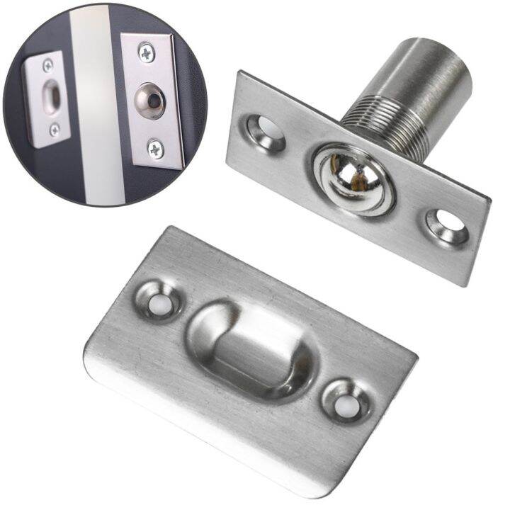 Door Catch With Screws Stainless Steel Adjustable Roller Ball Door Spring Catch Lock Internal