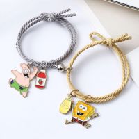 [HOT] 2pcs/set Best Friends Lover Couple Matching Charms Bracelets Cartoon Magnet Bell Bracelet Knot Head Rope Jewelry Friendship Gift