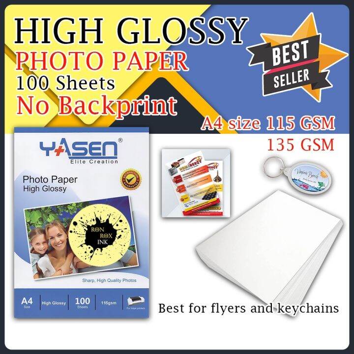 Vintina Yasen High Glossy Photo paper 135 GSM 115 GSM A4 No Back Print ...