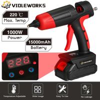 【YF】 2000W 21V Cordless Hot Melt Glue Gun Li-ion Battery For 11mm Stick Rechargeable Home Repair Tool Makita 18V