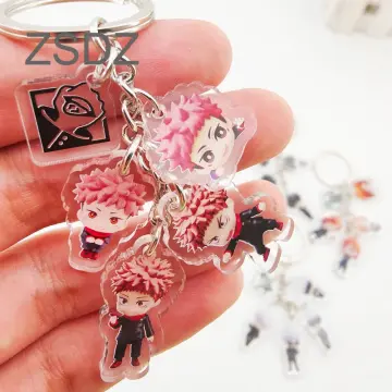 Cheap Anime Jujutsu Kaisen Laqcnyard Strap Keychain Cartoon Figure Gojo  Satoru Yuji Itadori Streamer Bag Pendant Key Ring