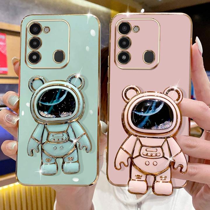andyh-phone-case-tecno-spark-8c-spark-go-2022-kg5k-kg5j-6dstraight-edge-plating-quicksand-astronauts-who-take-you-to-explore-space-bracket-soft-luxury-high-quality-new-protection-design