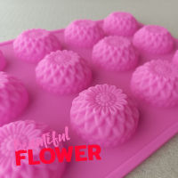 พิมพ์ซิลิโคน กลม ดอกไม้ BeautifulFLOWER Circle Silicone Mold พิมพ์วุ้น ถาดน้ำแข็ง พิมพ์ซิลิโคนทำขนม พิมพ์เค้ก เยลลี่ ชอคโกแลต Chocolate Soap