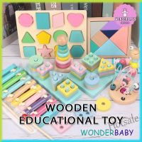 【hot sale】 ✇◄ C01 Wooden Baby Toys Mainan Budak Perempuan Building Blocks Shape Puzzle Small Gift Kids Learning Mainan Bayi Kanak