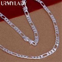 Wholesale High Quality Mens 6MM Flat Chain 925 Sterling Silver Necklace Fashion Jewelry Women Men Solid Chain Wedding Gift