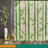 3D Bamboo Electrostatic Glass Film Bathroom Living Room Transparent Opaque Frosted Window Sticker Window Sticker and Films