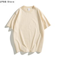 JPQQ Store ขายตรงเสื้อยืด230G เสื้อยืดอินเทรนด์เสื้อยืดสีขาวคู่แขนสั้นแบบยุโรปและอเมริกาสำหรับใส่ในฤดูร้อน