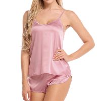 1 Set Ladies y V Neck Lingerie Nightwear Women Nightgown Sets Multicolor Satin Silk Sleepwear