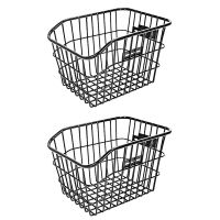 2X Rear Bike Basket Waterproof Large Capacity Metal Wire Bicycle Basket for Most Rear Bike Racks