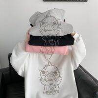 M-5XL ลายไดโนเสาร์อเมริกันสำหรับสุภาพบุรุษเสื้อสวมศีรษะสำหรับนักเรียนฤดูใบไม้ผลิและฤดูใบไม้ร่วงพลัสขนาดเสื้อใส่สบายเสื้อแขนยาวคอกลมไม่มีหมวก
