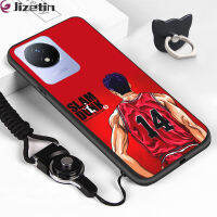 Jizetin เคสโทรศัพท์สแลมดังก์สำหรับ Vivo แหวนใส่นิ้ว Y02A Y02T ซิลิโคนกันกระแทกเคสโทรศัพท์ป้องกัน TPU