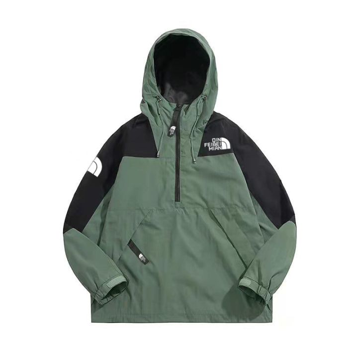 the-north-face-jacket-mens-and-womens-spring-thin-outdoor-windproof-waterproof-hooded-pullover-half-zipper-sports-jacket