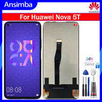 Ansimba ของแท้อะไหล่จอแสดงผล6.26นิ้วสำหรับ Huawei Nova 5T ชุดประกอบดิจิไทเซอร์หน้าจอสัมผัสแอลซีดี YAL-L21 L61D L61A L71A แอลซีดี