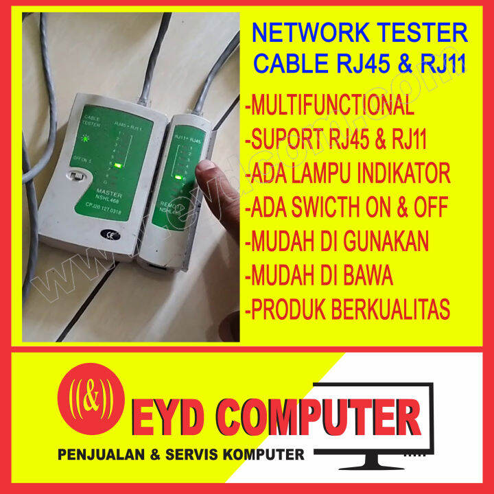 TESTER RJ45 TES KONEKTOR RJ 45 CONECTOR JARINGAN CONNECT NETWORK UNTUK ...