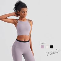 【hot sale】♕ C04 HOPPE FUMENG Ribbed womens padded vest sport top yoga bra for workout and casual