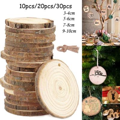 +10pcs 20pcs 30Pcs Wood Log Slice Disc 3-10 cm DIY Circle Round Wood Disks Craff For Wedding Christmas Party Art Decoration