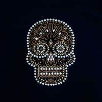 K100 เสื้อยืดผู้ชาย ติดเพชรลายกะโหลก  Skull Bling rhinestone t-shirt by kunibrand