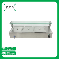 LKK เครื่องอุ่นอาหาร Bain Marie ไฟฟ้า พร้อมถาด GN 1/2 สูง100 มม. จำนวน 3 ถาด ขนาด 95x36.5x33 CM. LKK1-BM-3