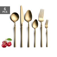 （glistening shop）6Pcs Gold Dinnerware SetKnife ForkCutlery SetTableware Set Flatware Set Wholesale