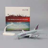 (100 ดีมาก) โลหะเครื่องบิน Airliner รุ่น20เซนติเมตร1:400กาตาร์ A380โลหะจำลองวัสดุโลหะผสมการบินจำลองเด็กของขวัญของเล่นของสะสม