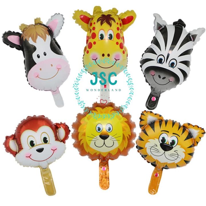 Mini Monkey, Cow, Giraffe, Tiger, Lion, Zebra Head Animal Theme Aluminum  Foil Balloon Children's Cartoon Balloon Party Decoration Animal Theme |  Lazada