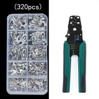 320Pcs Box 10 model Crimp Terminal Pliers 0.5 4mm Non Insulated Ring Fork U type Brass Assortment Cable Wire Connector Spade