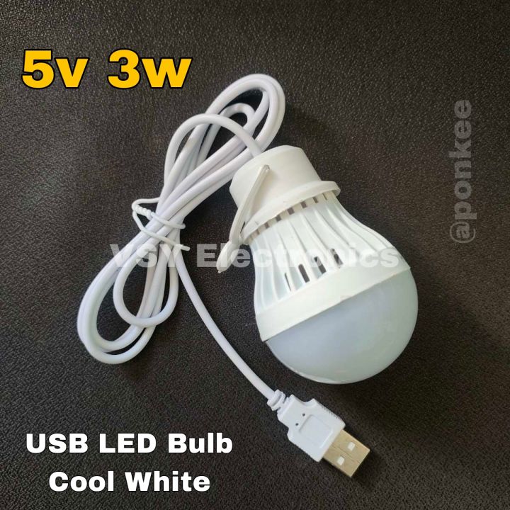 5v 3w Usb Led Bulb Cool White Usb Led Lazada Ph